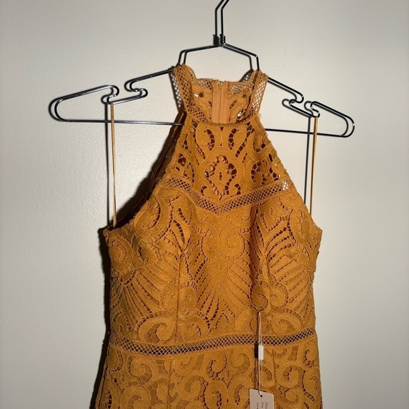 NWT Two Sisters The Label Mustard Lace Midi Dress - Picture 3 of 11